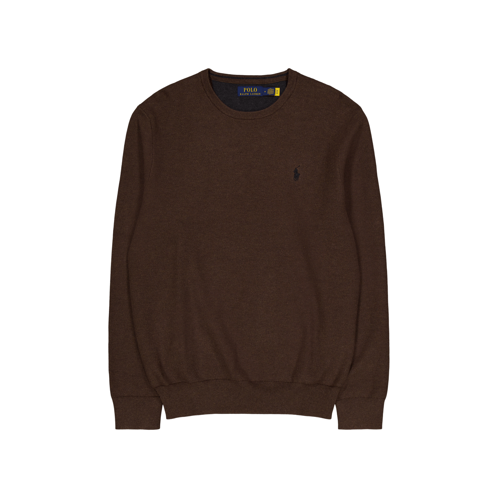 Textured Cotton Crewneck Sweater Spa Brown Hthr