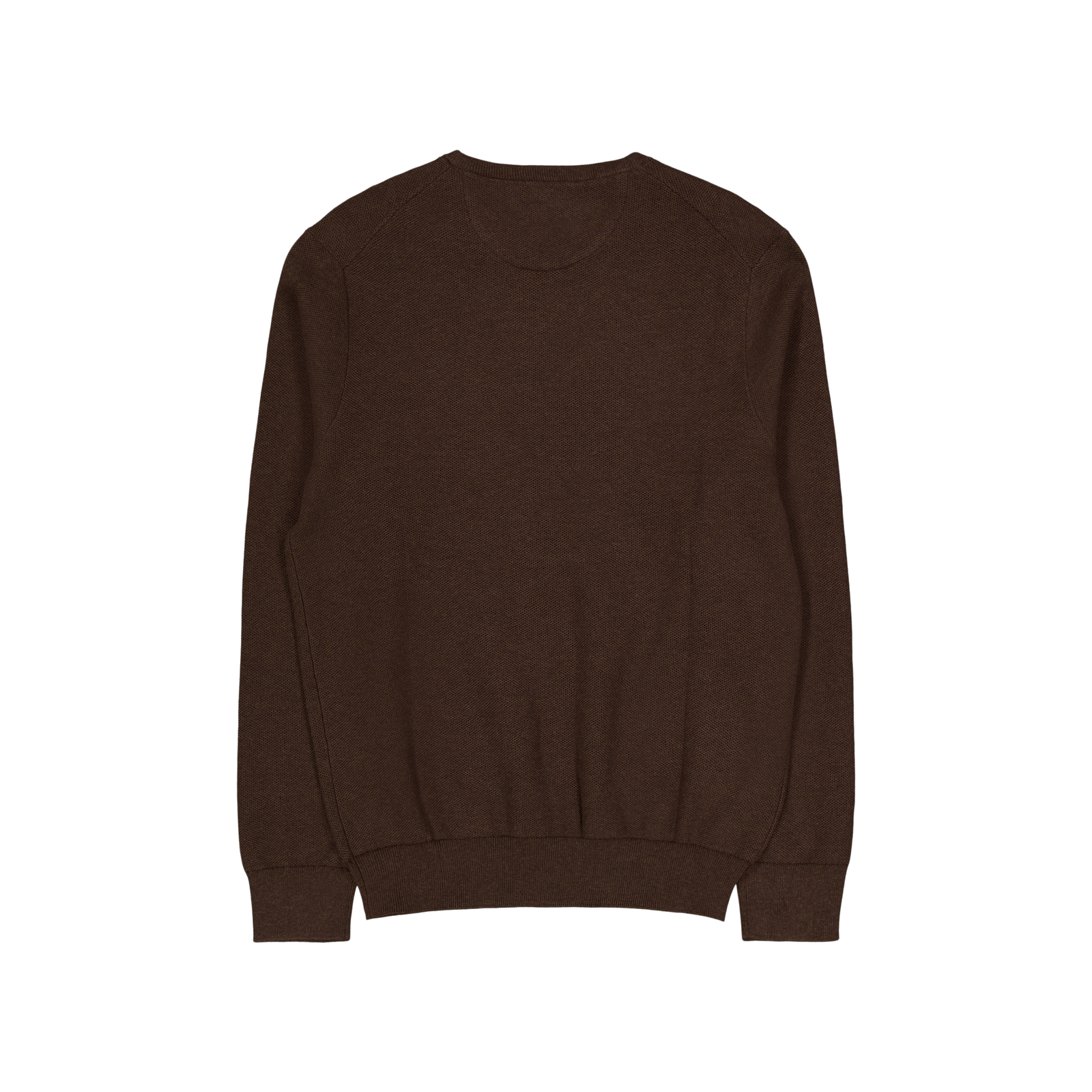 Textured Cotton Crewneck Sweater Spa Brown Hthr