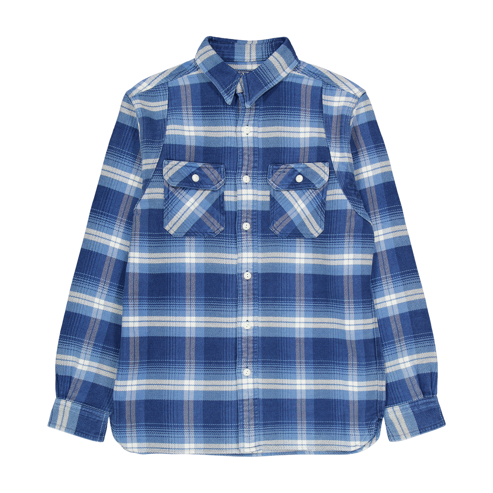 Classic Fit Plaid Flannel Workshirt Blue / Cream Multi