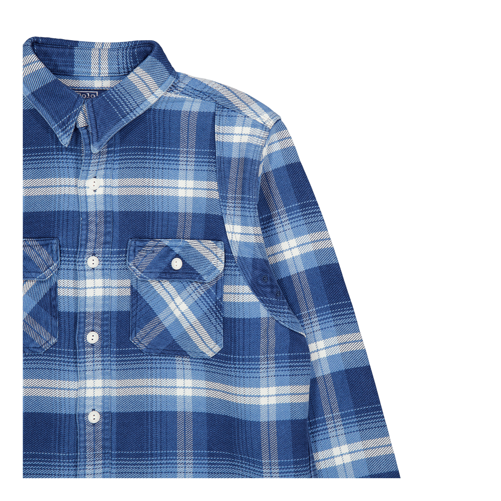 Classic Fit Plaid Flannel Workshirt Blue / Cream Multi