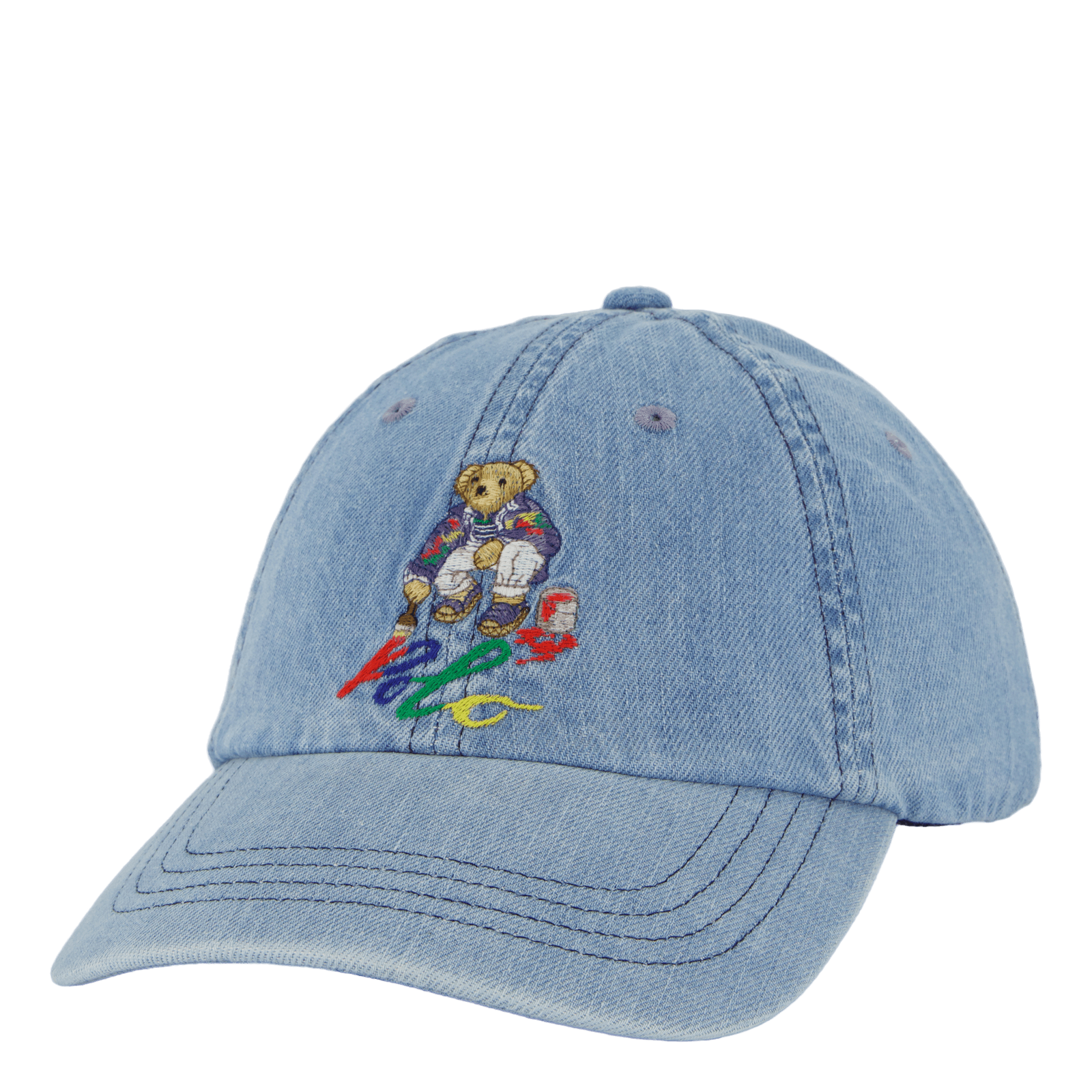 Polo Bear Denim Ball Cap Light Wash Denim