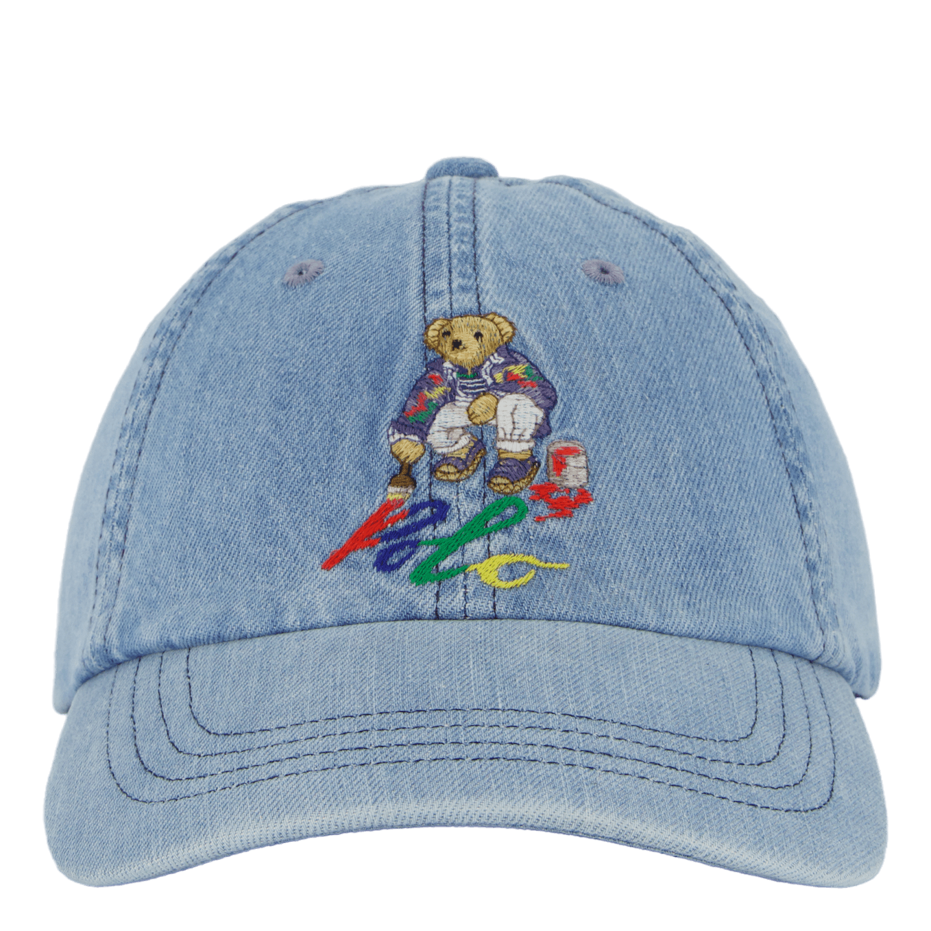Polo Bear Denim Ball Cap Light Wash Denim