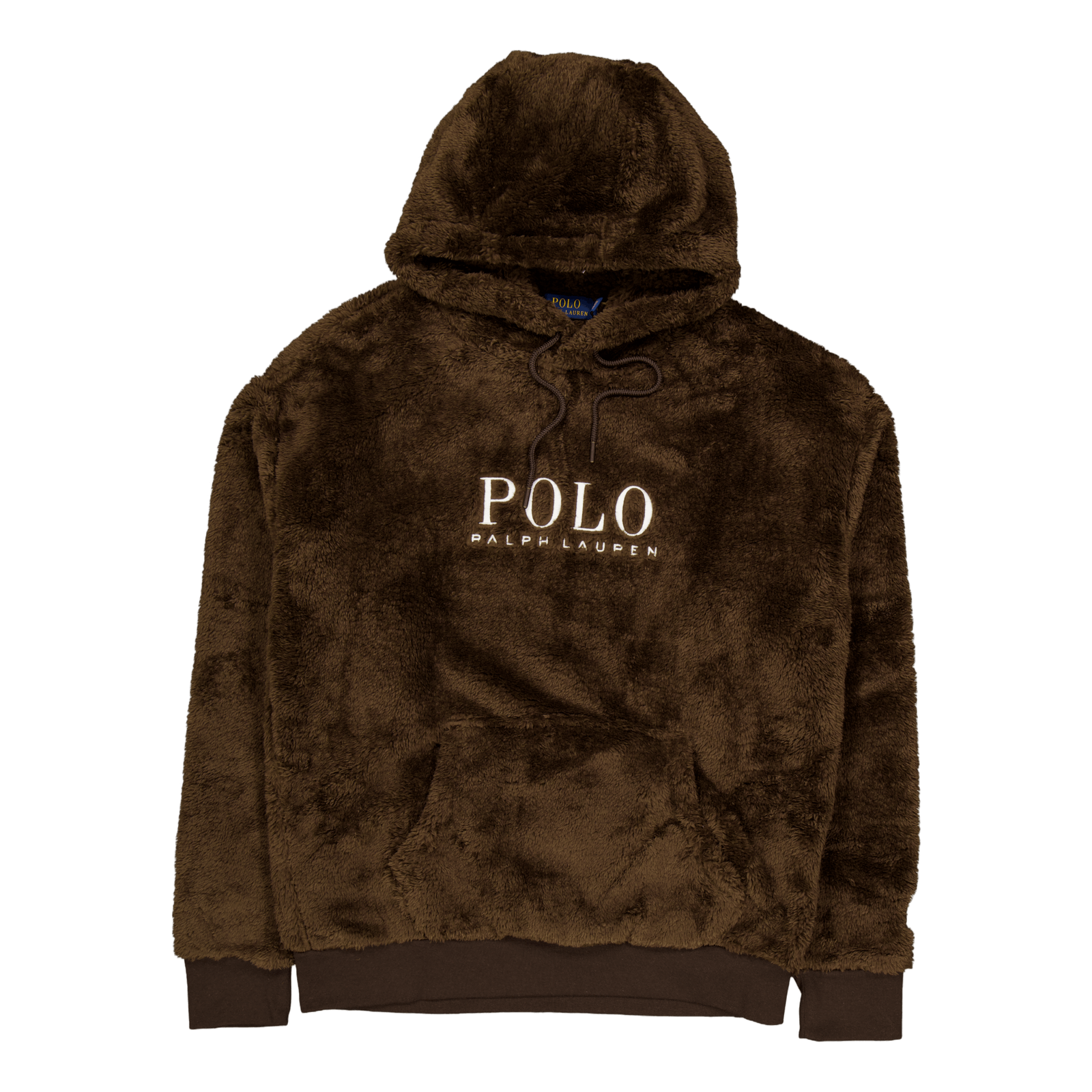Embroidered-Logo Pile Fleece Hoodie Dark Beech