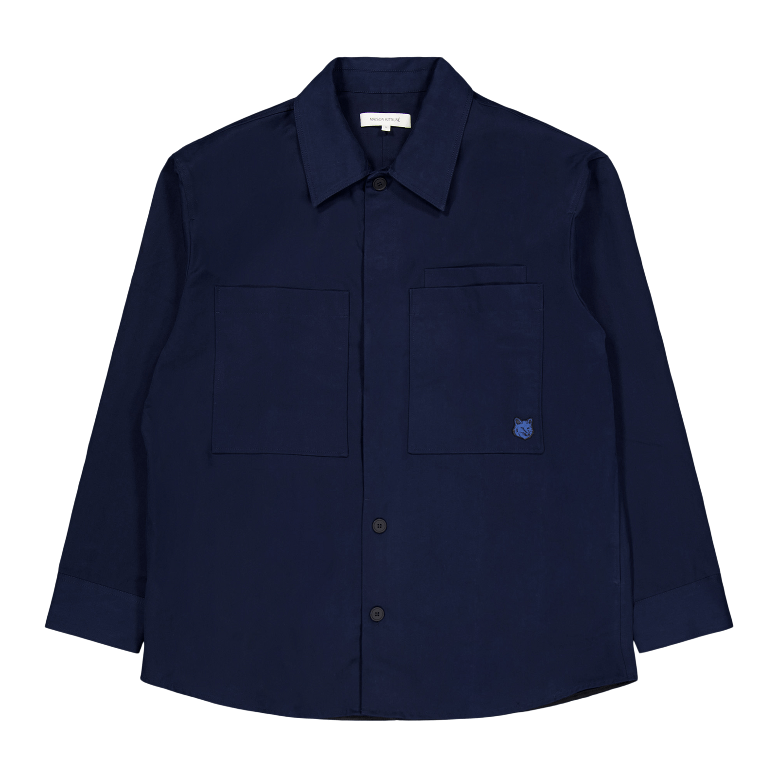 Overshirt With Tonal Fox Head Ink Blue