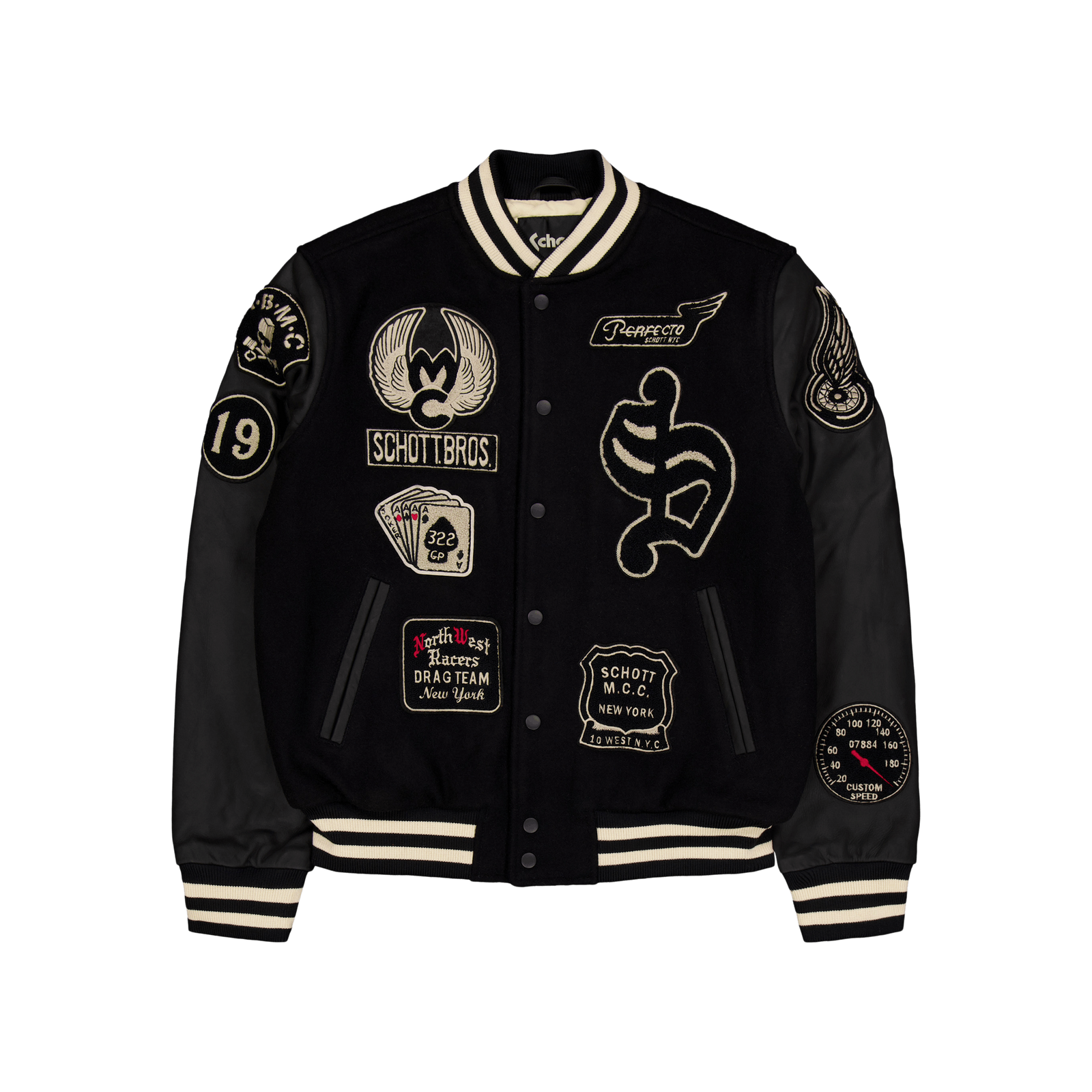 Teddy Avec Badges Schott Black/black