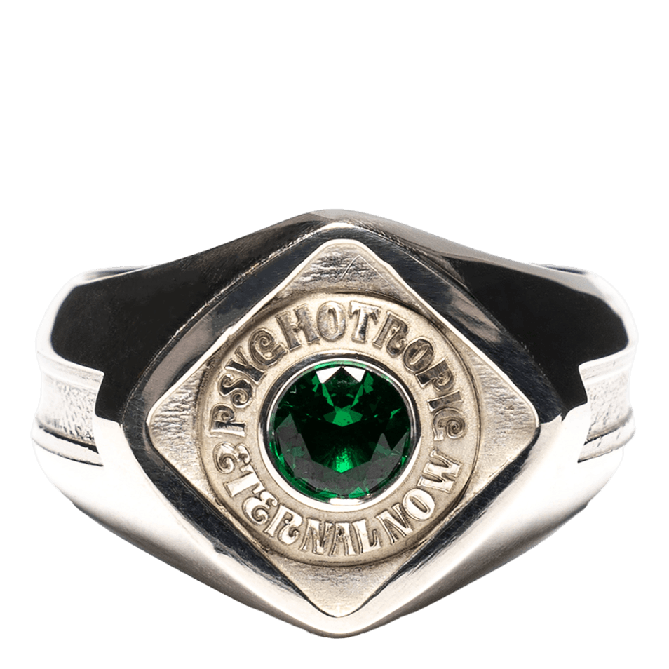 Psychotropic Class Ring Silver 925/emerald