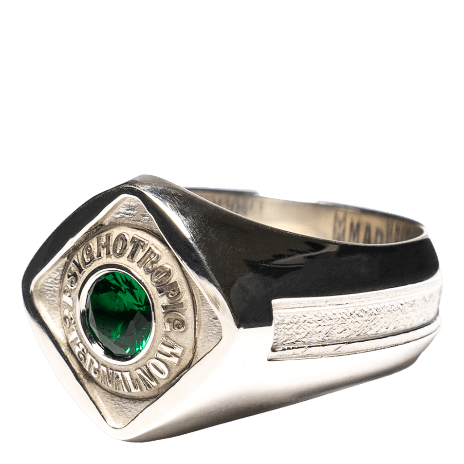 Psychotropic Class Ring Silver 925/emerald