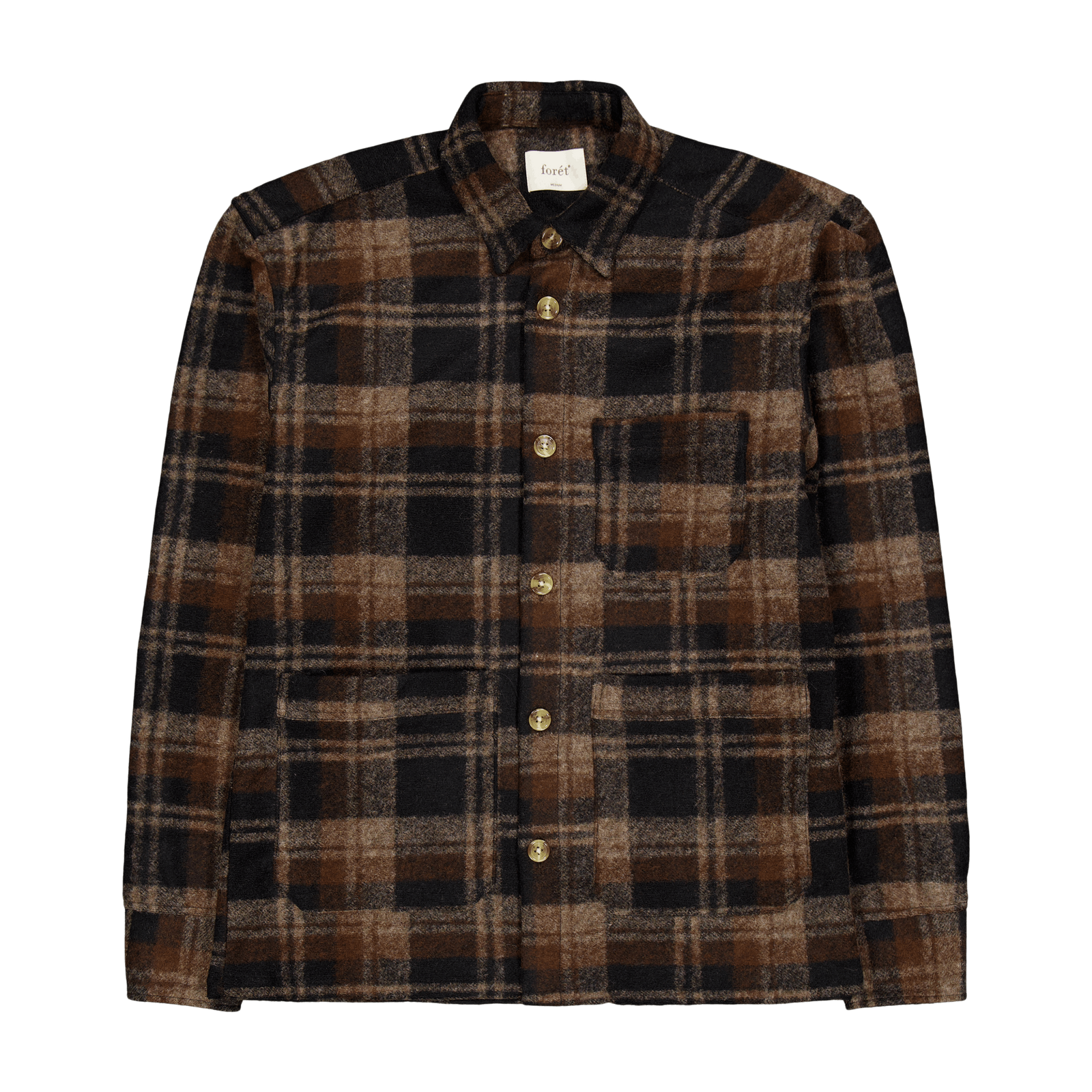 Ivy Wool Overshirt Brown Check