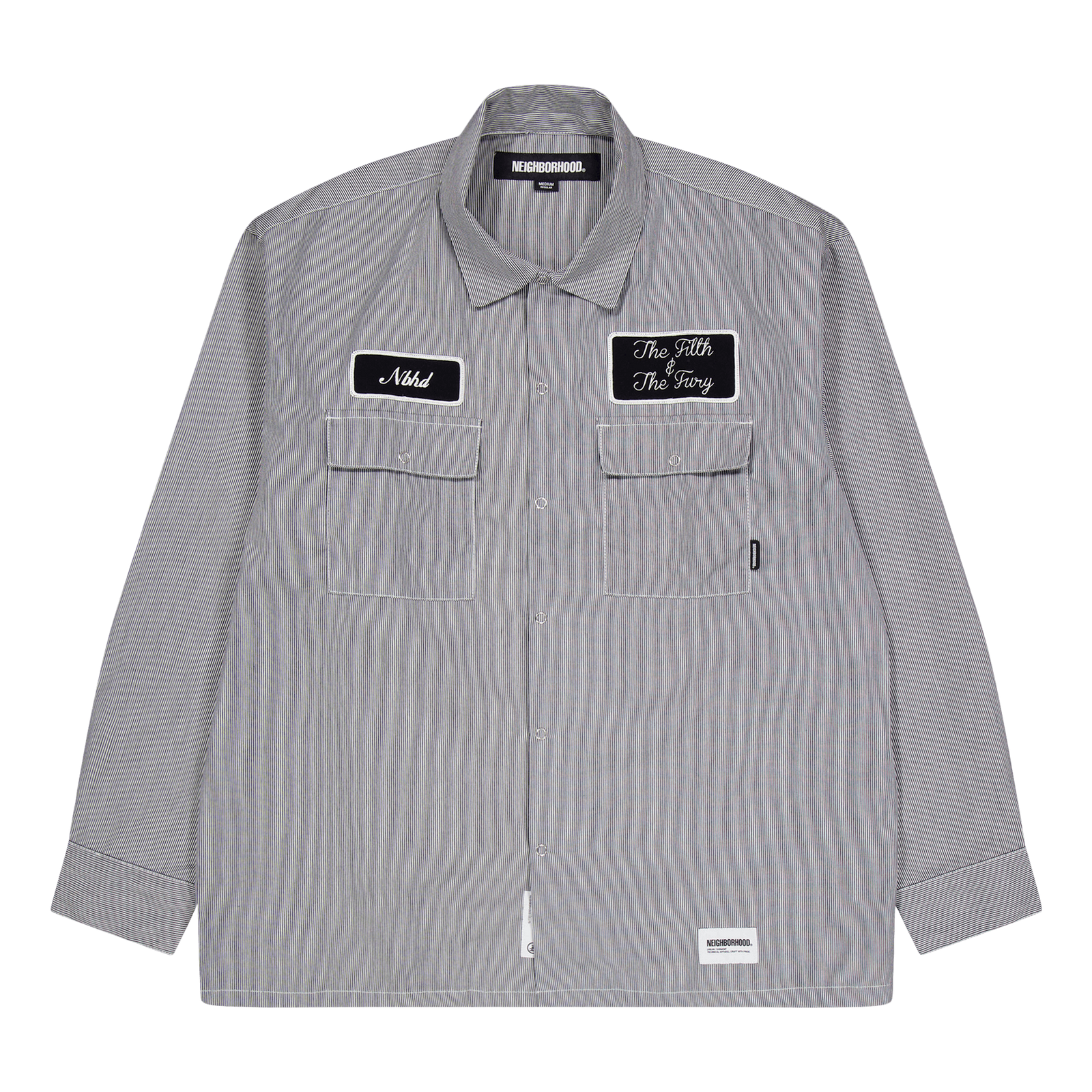 Stripe Work Shirt Ls Black