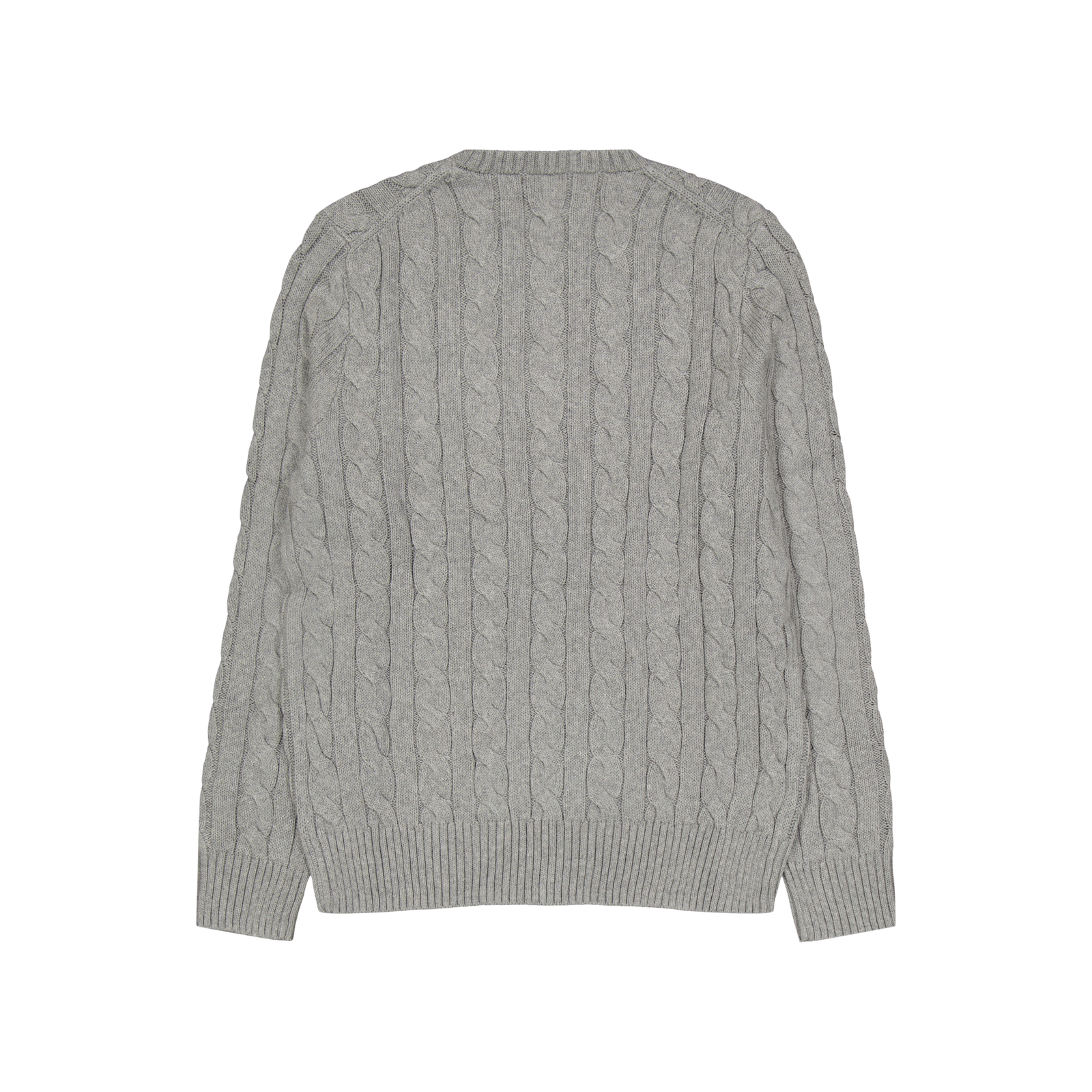 Cable-Knit Cotton Sweater Fawn Grey Heather