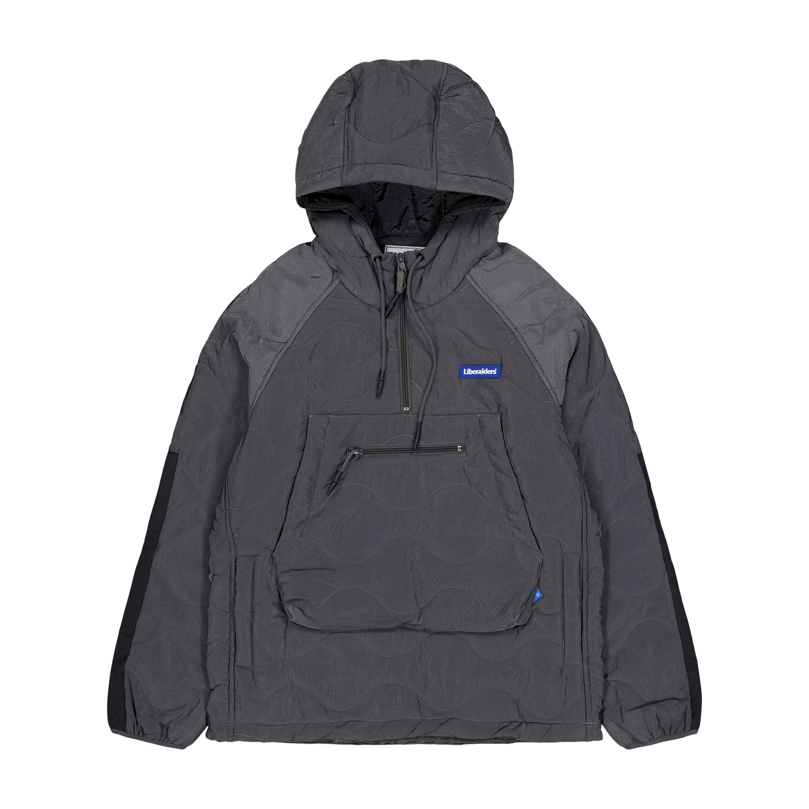 Quilted Ripstop Nylon Hoodie Gray