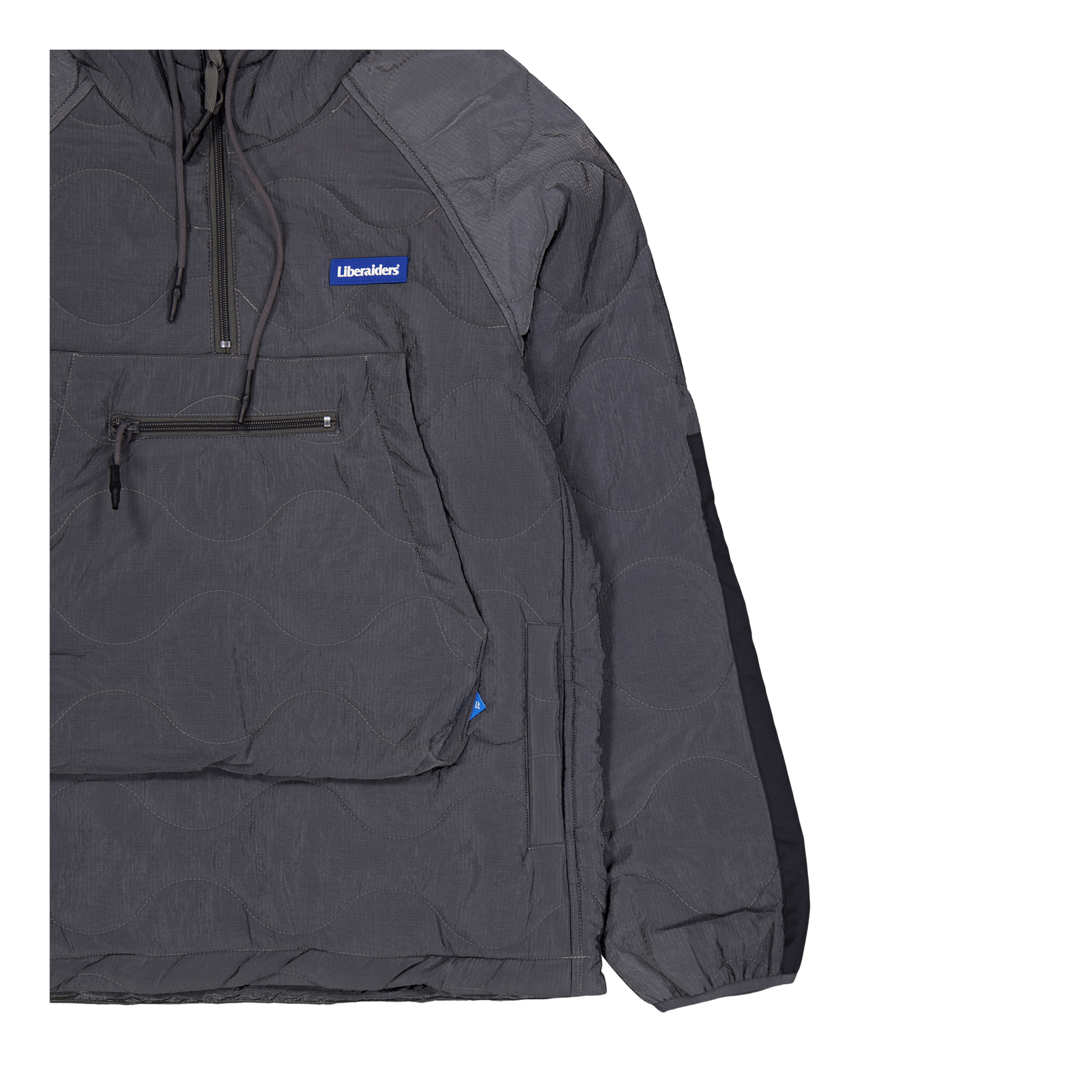 Quilted Ripstop Nylon Hoodie Gray