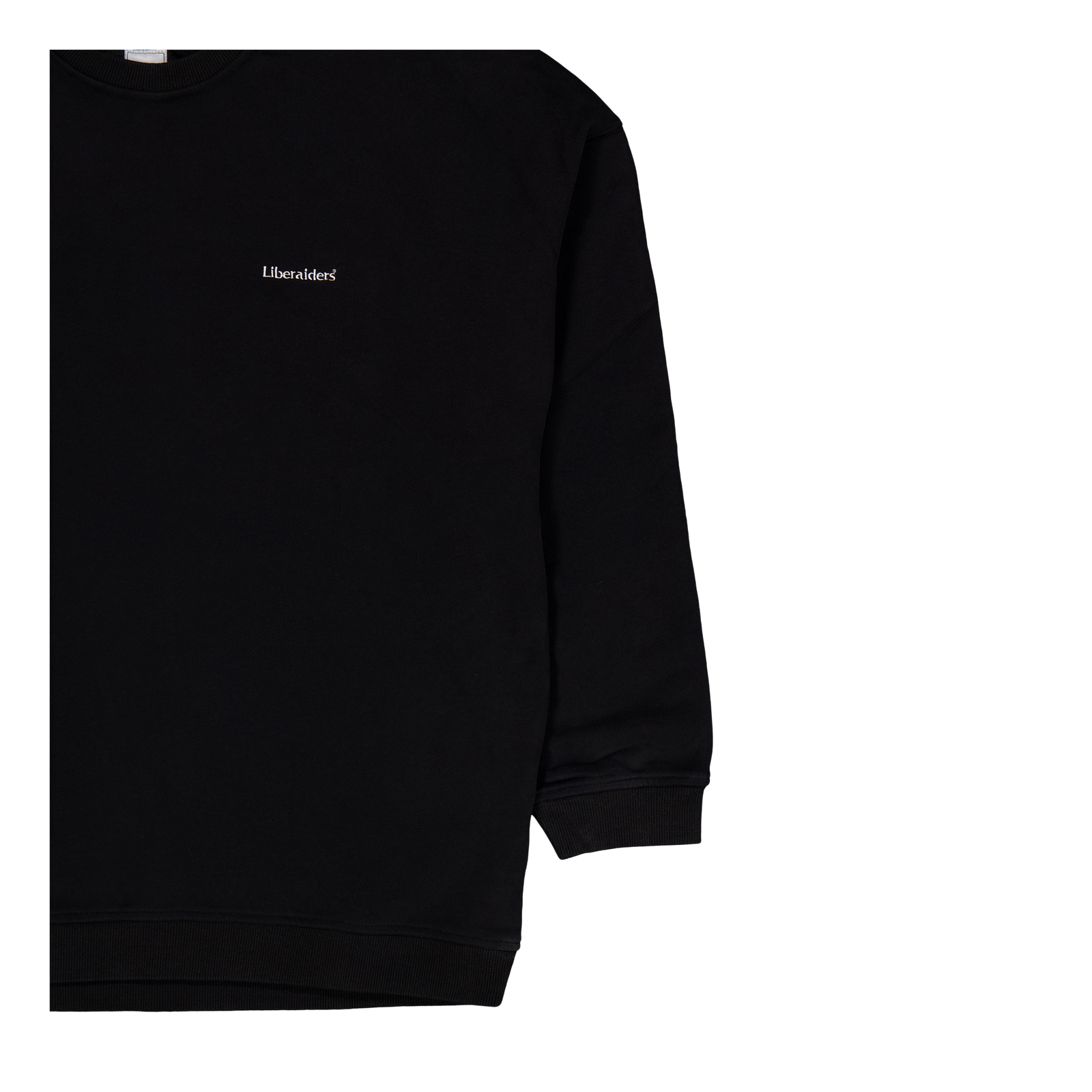 Cotton Fleece Quilted Crewneck Black