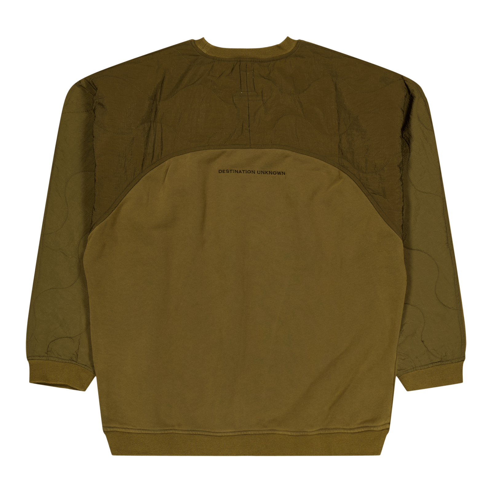 Cotton Fleece Quilted Crewneck Olive