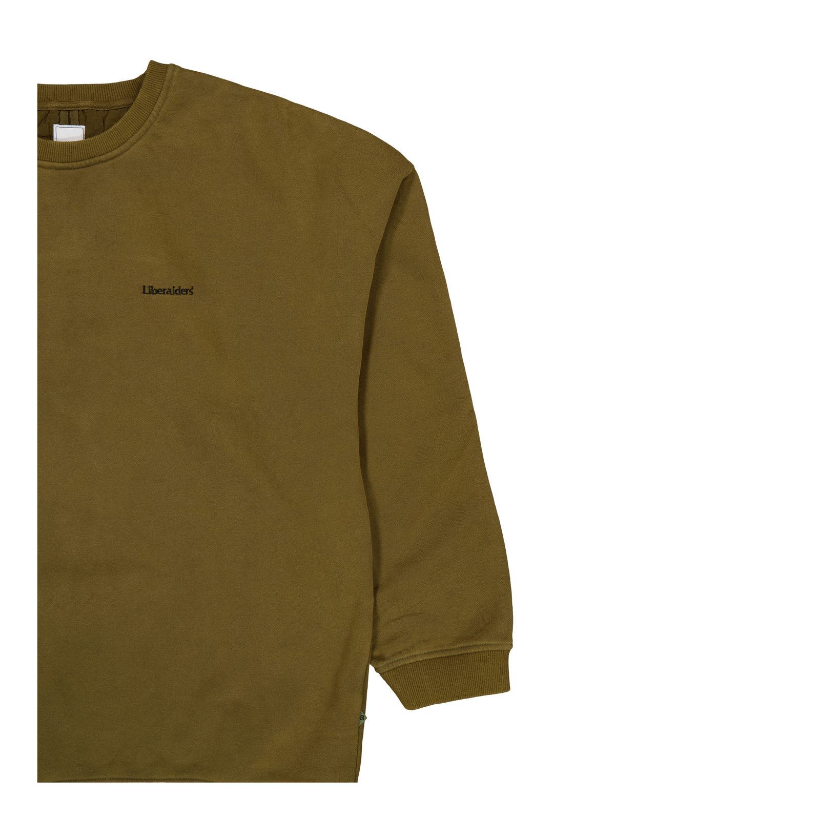 Cotton Fleece Quilted Crewneck Olive