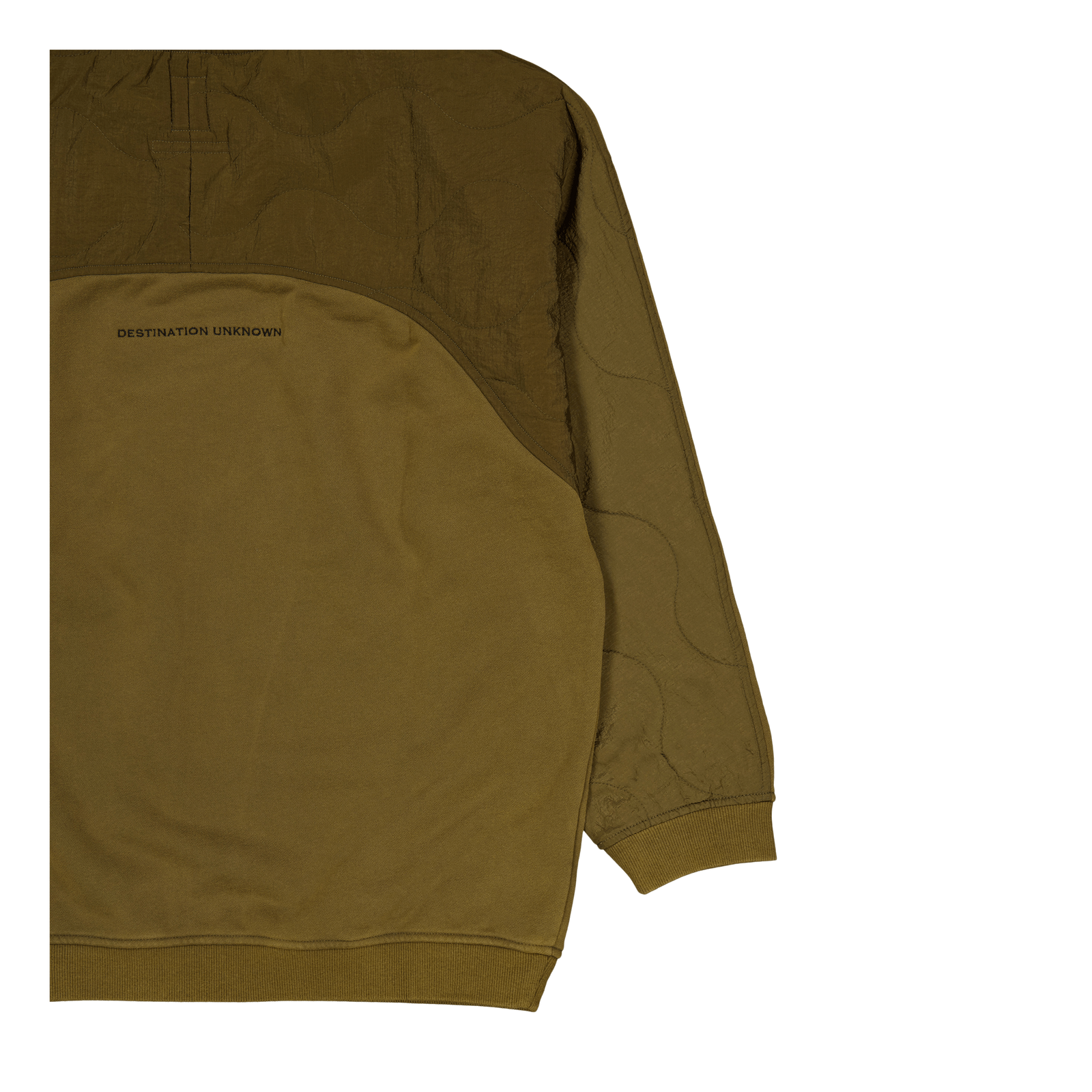 Cotton Fleece Quilted Crewneck Olive