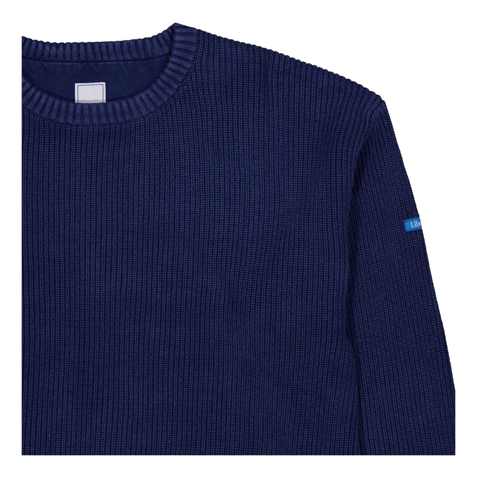 Garment Dyed Cotton Knit Crewn Navy