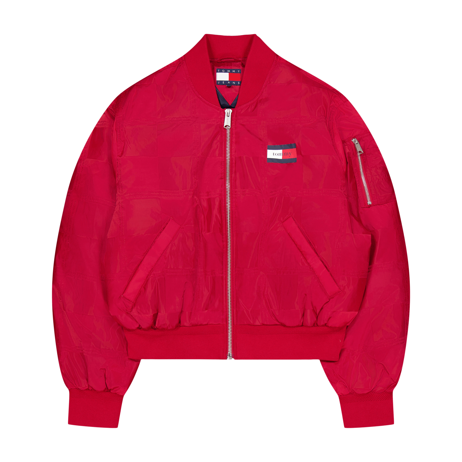 Tjcu Jacquard Boxy Bomber Jack Medium Red