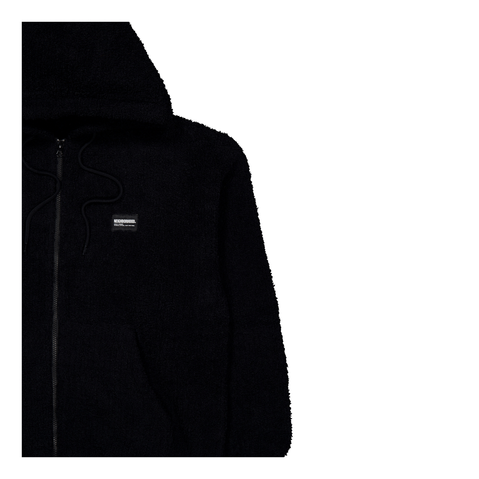 Fluffy Zip Up Parka Black