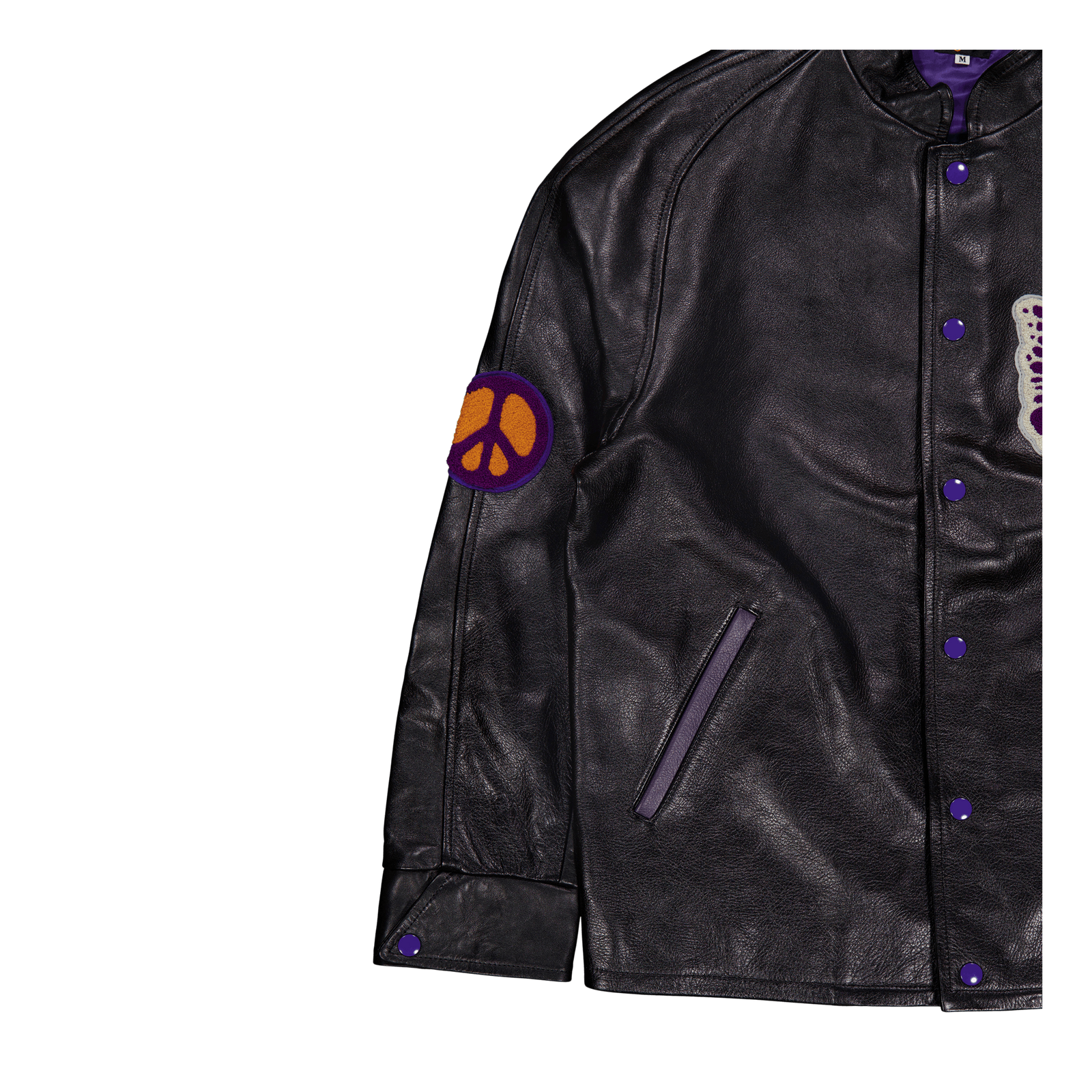 Needles Letterman Jacket - Cow Black