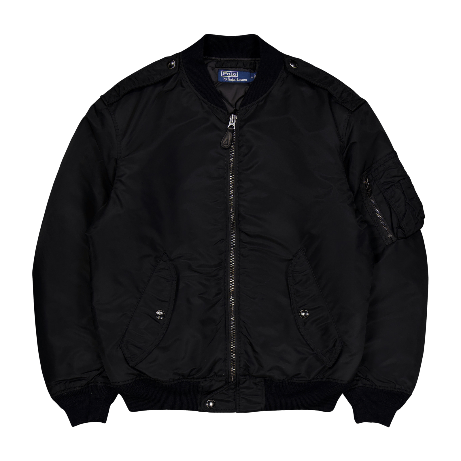 Down Bomber Jacket Polo Black