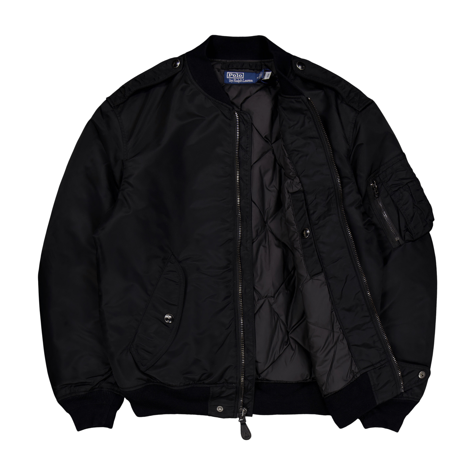 Down Bomber Jacket Polo Black