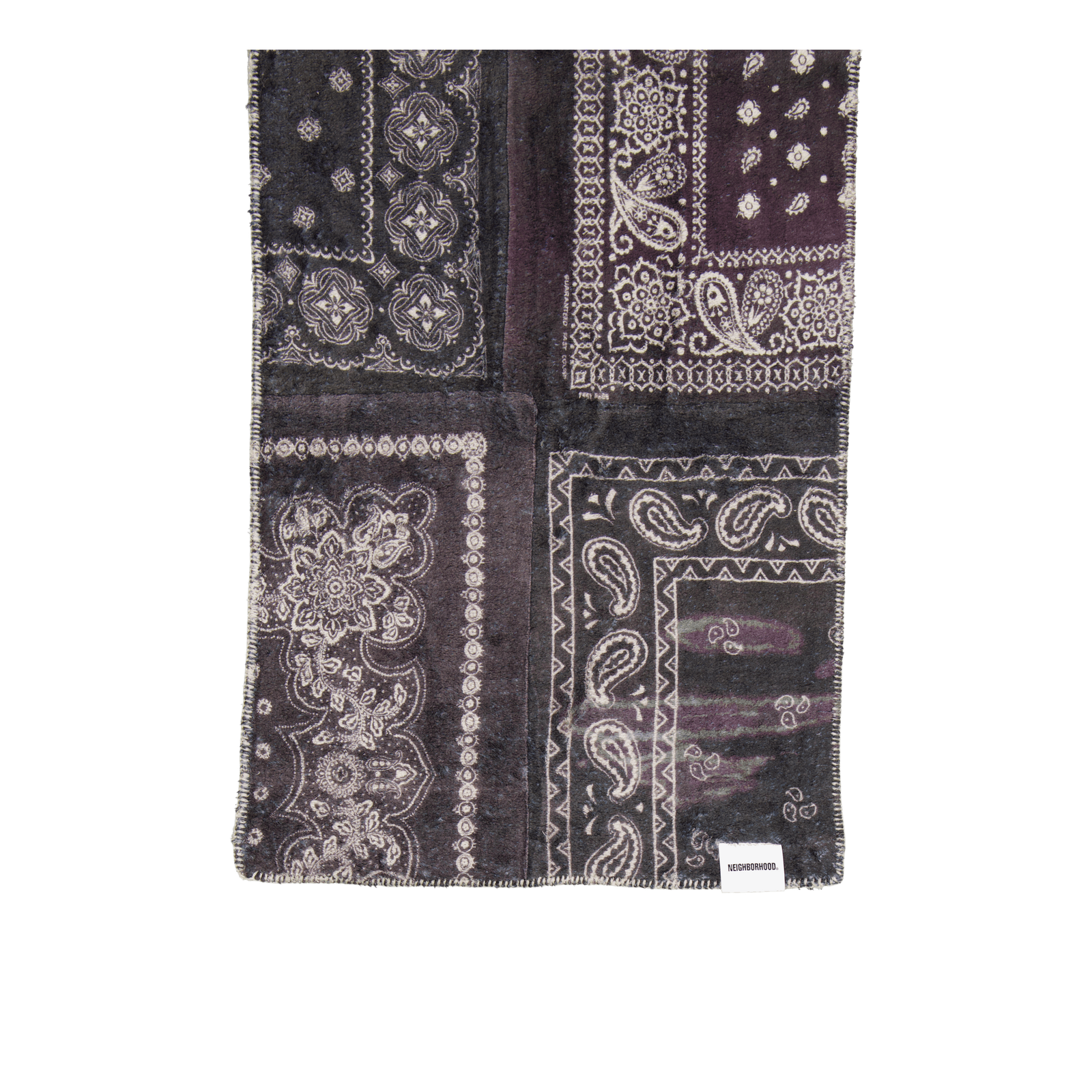 Bandana Pattern Fleece Muffler Black