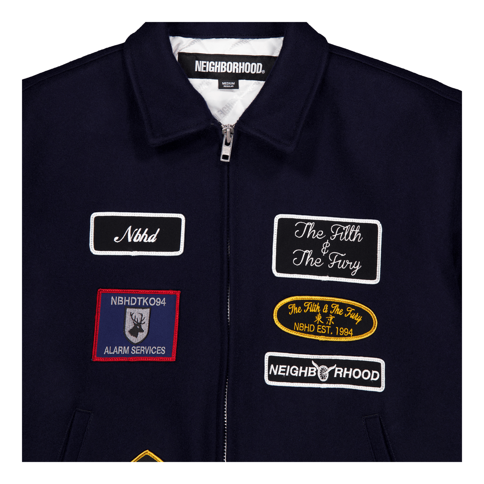 Melton Zip Up Jacket Navy