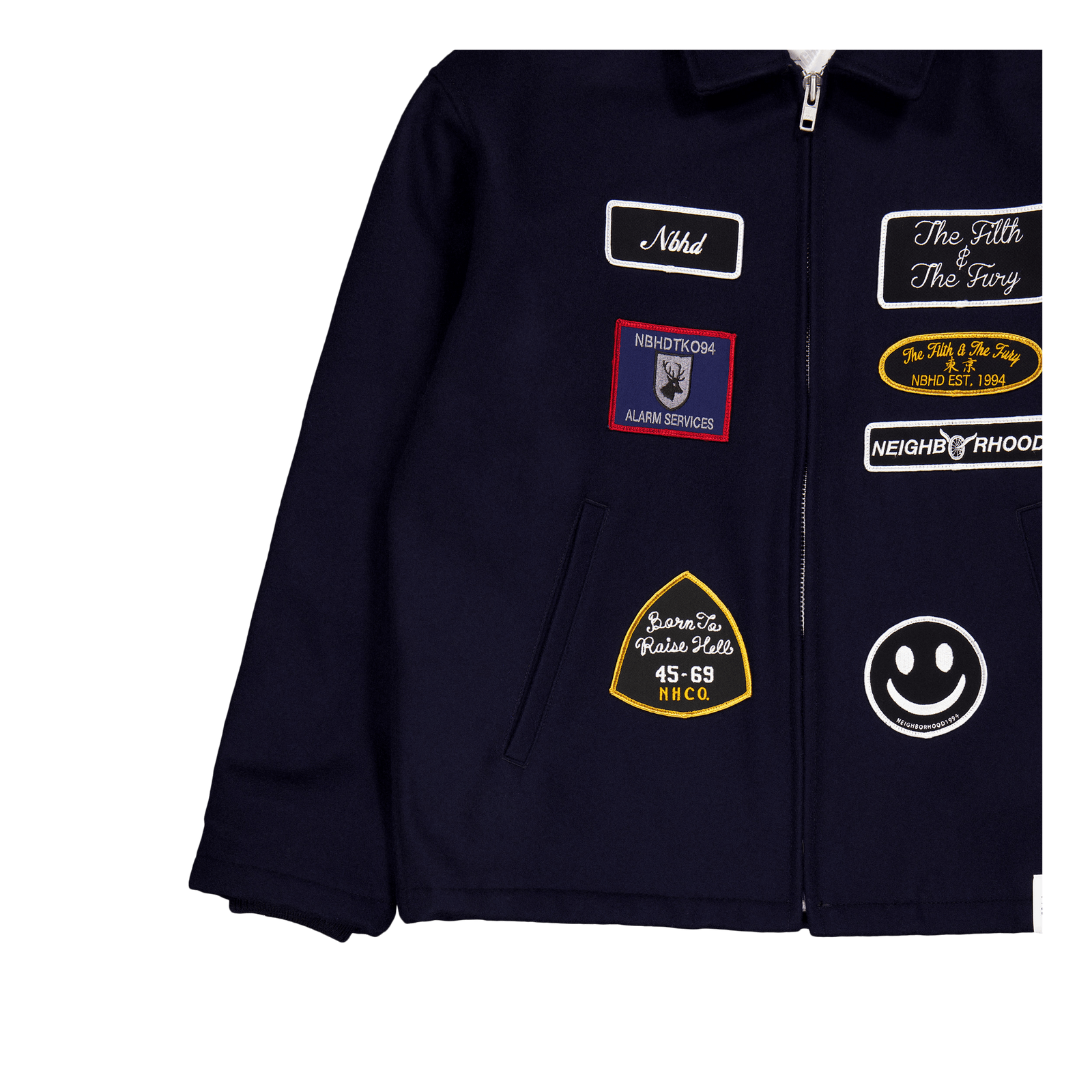 Melton Zip Up Jacket Navy