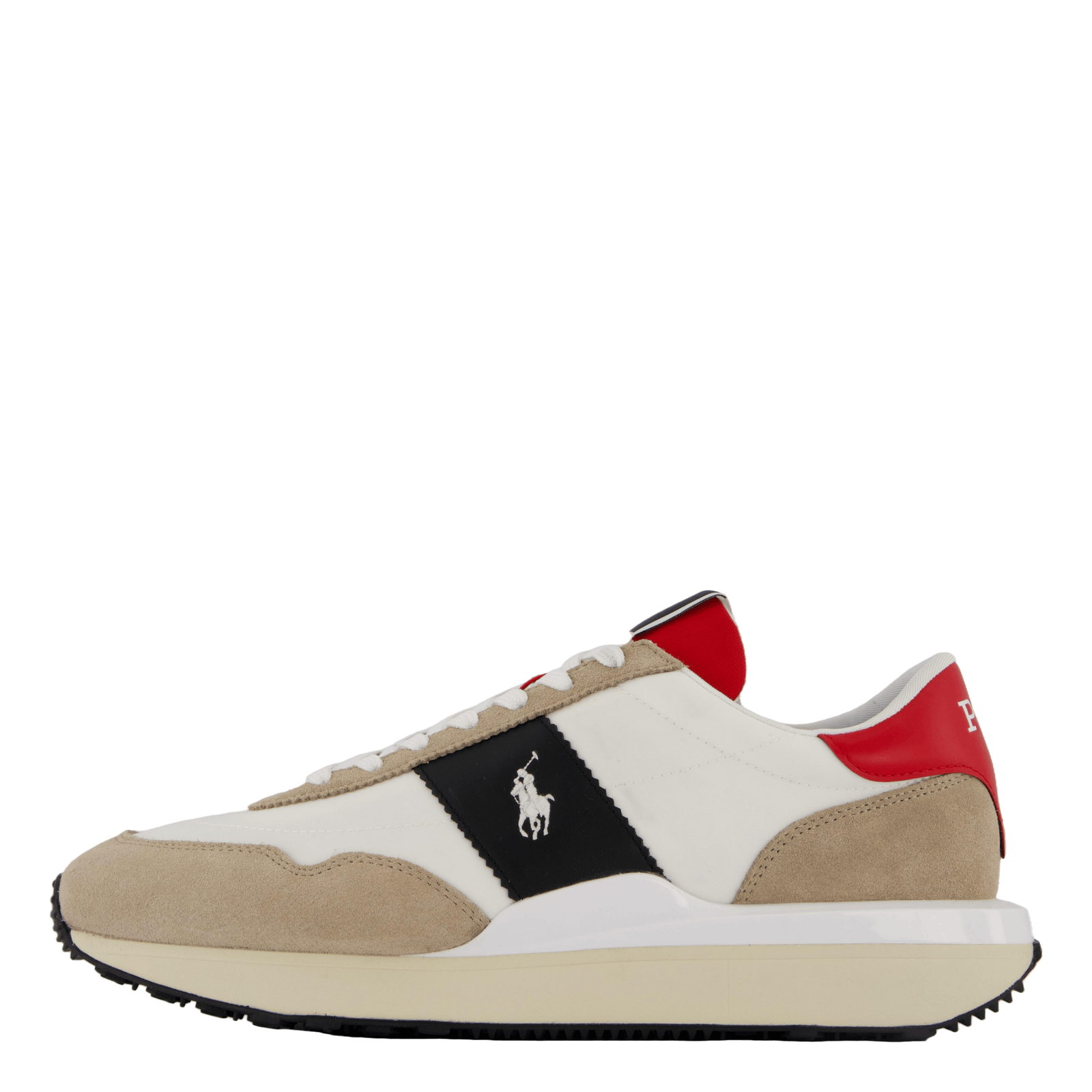 Train 89 Suede-Paneled Sneaker Milkshake / Black / Red