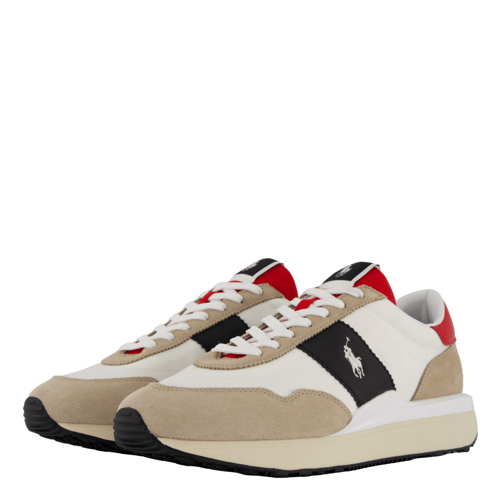 Train 89 Suede-Paneled Sneaker Milkshake / Black / Red