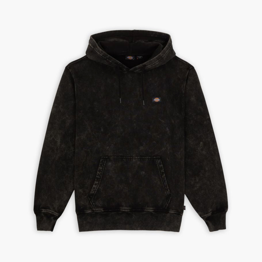 Newington Hoodie Dble Dye/acid Wash Black