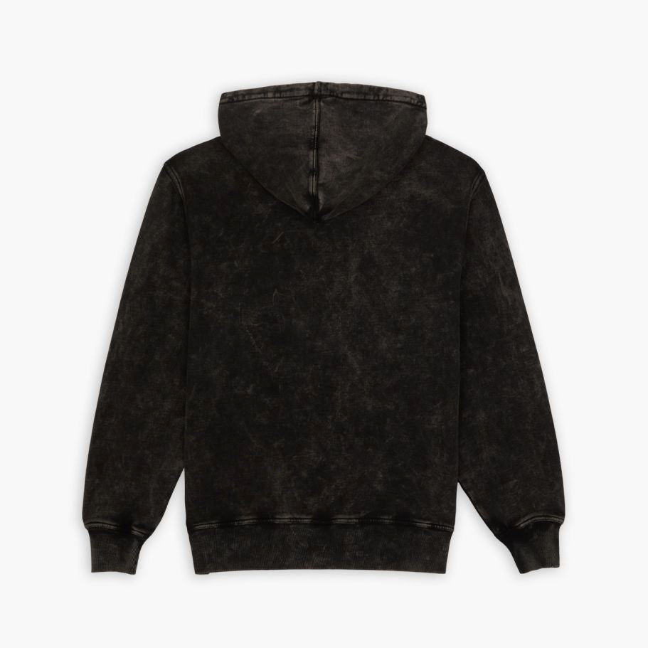 Newington Hoodie Dble Dye/acid Wash Black
