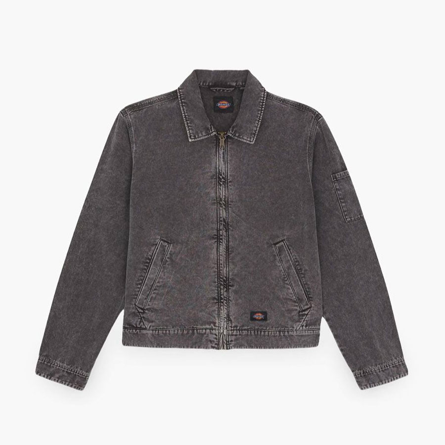 Newington Jacket Dble Dye/acid Wash Black