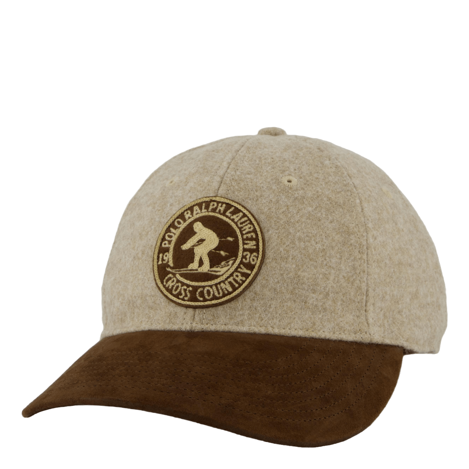 Suede-Bill Wool Twill Ball Cap Oatmeal
