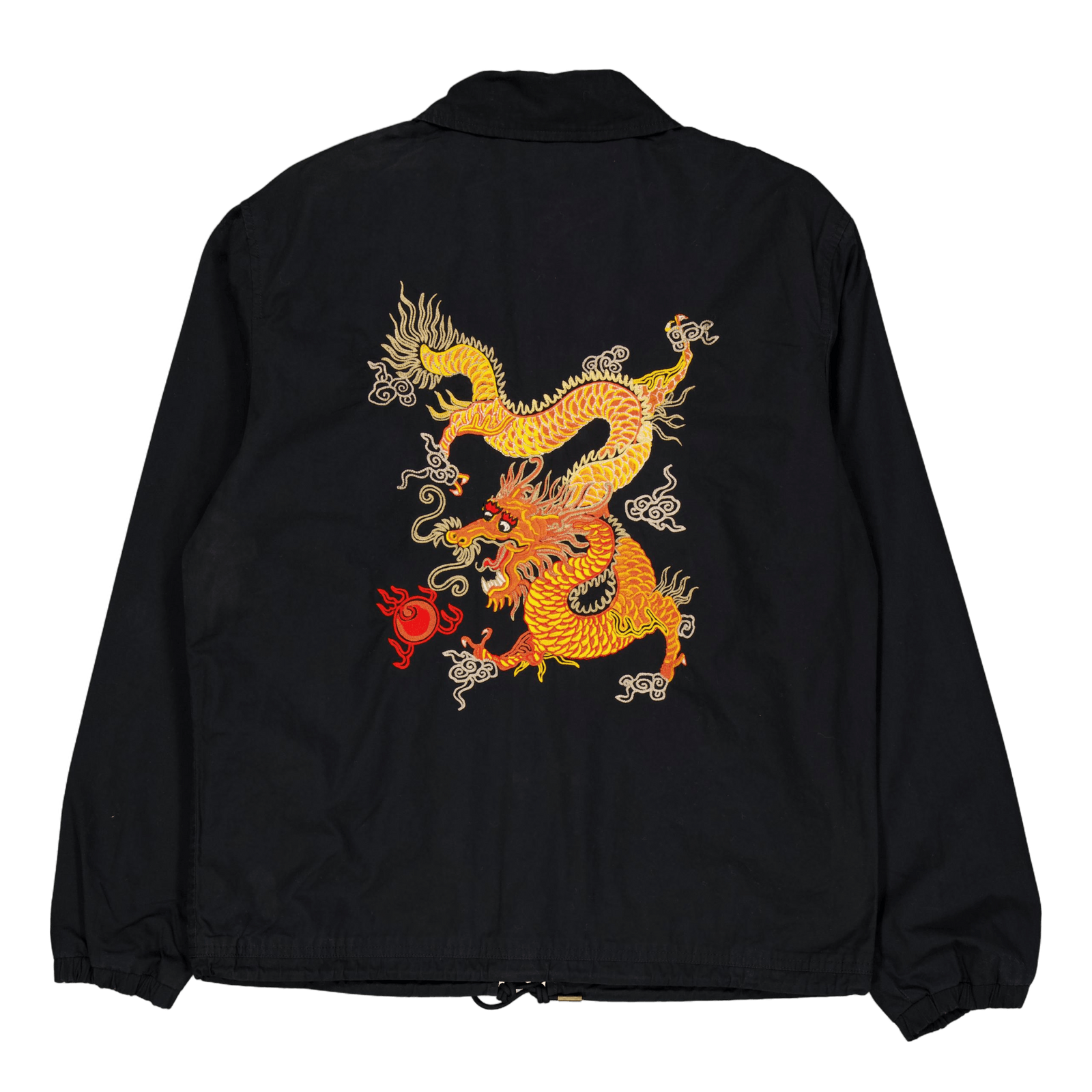 Lunar New Year Dragon Coach Jacket Polo Black