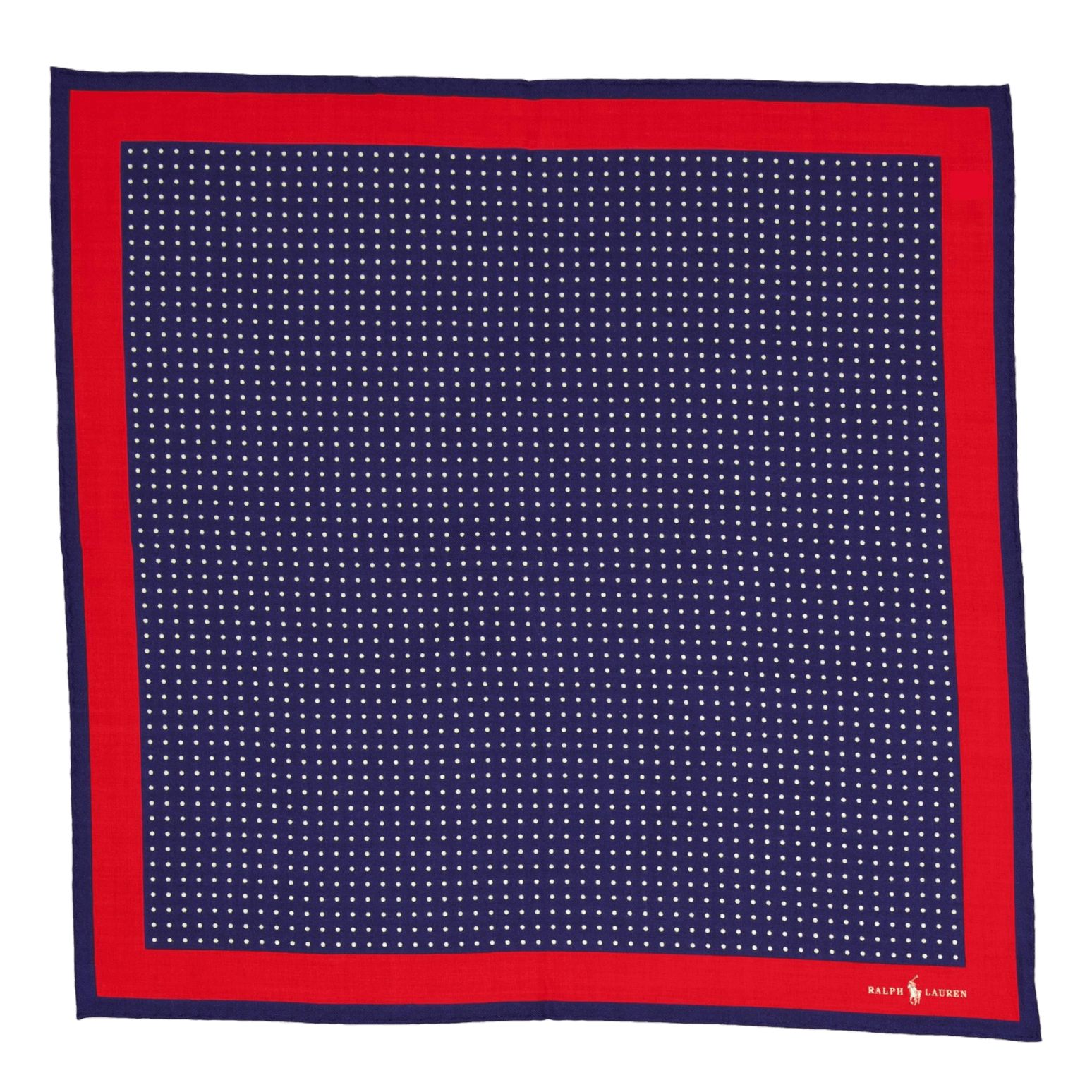 Polka-Dot Wool-Silk Bandanna Navy