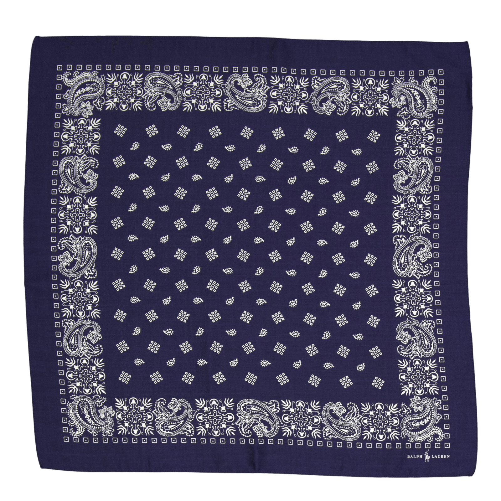 Wool-Silk Bandanna Navy
