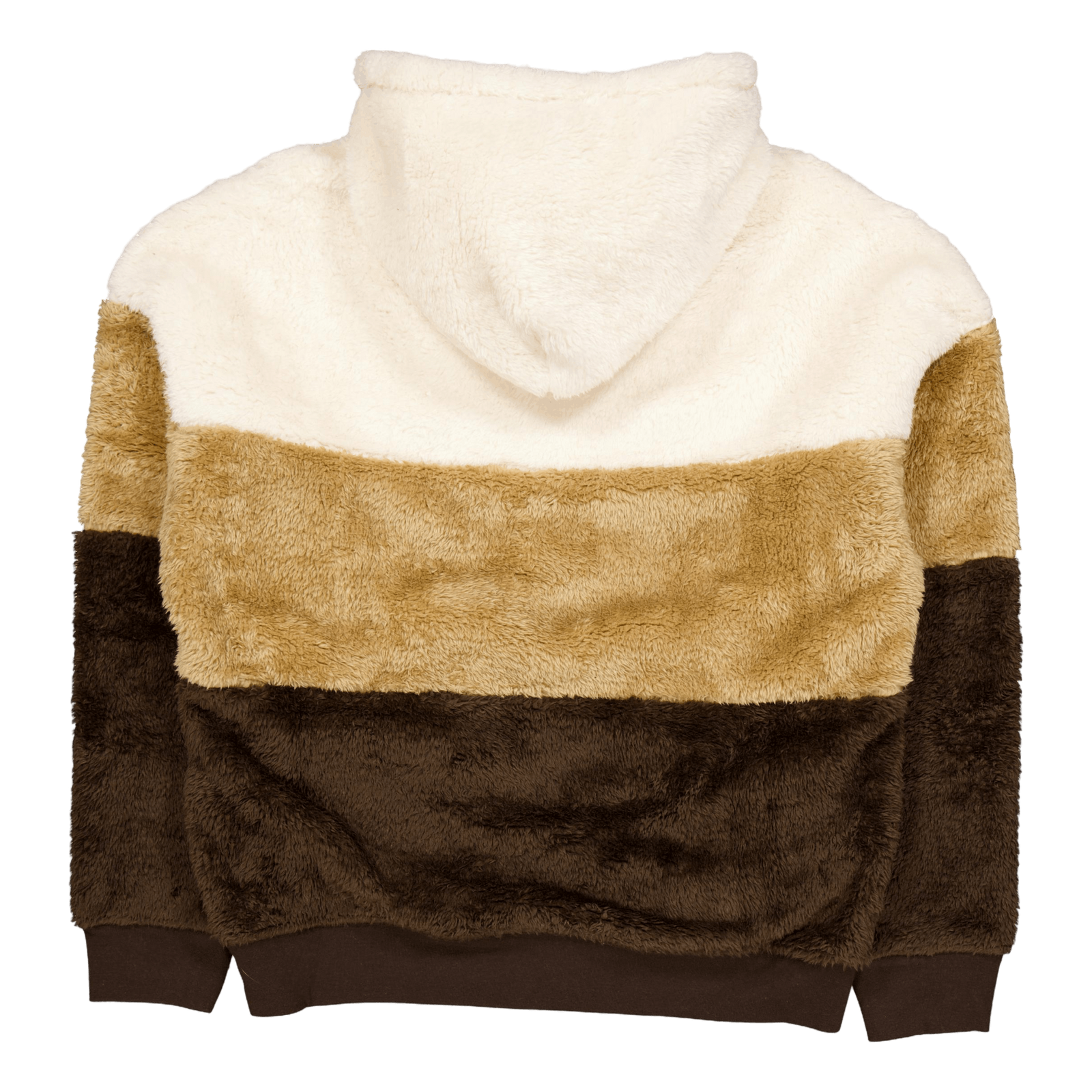Color-Blocked Pile Fleece Hoodie Winter Cream Multi