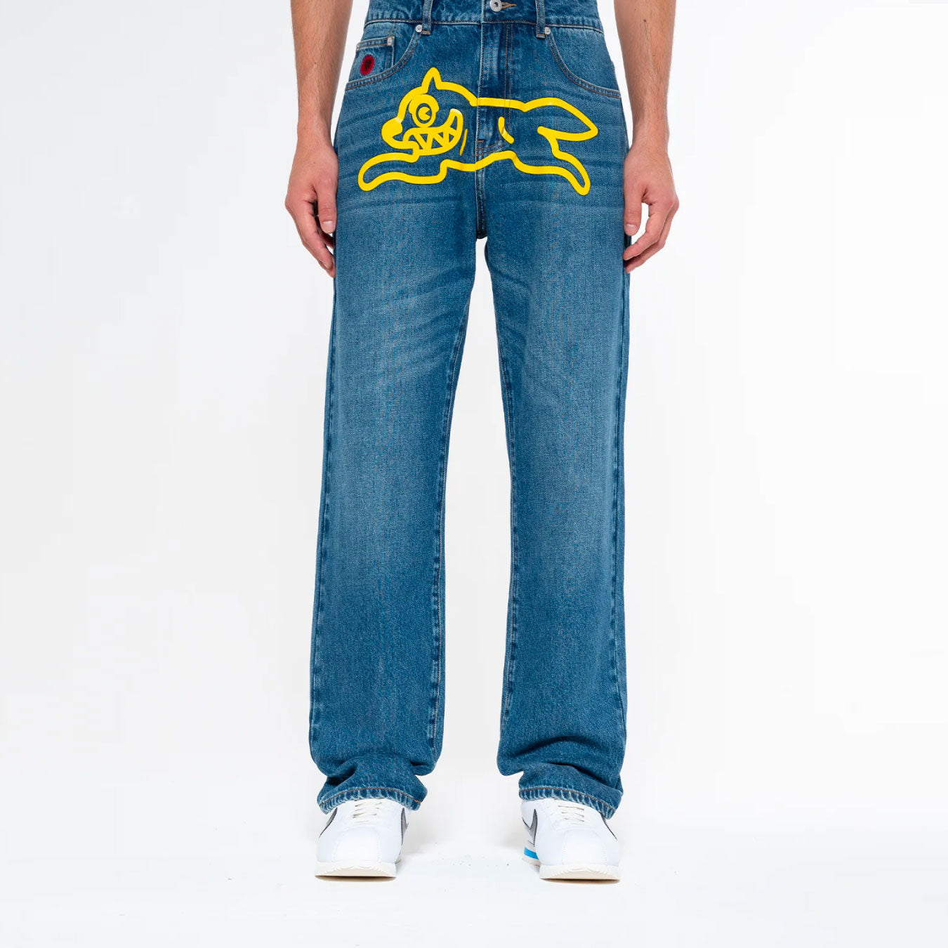 Running Dog Denim Pants Dark Blue Wash