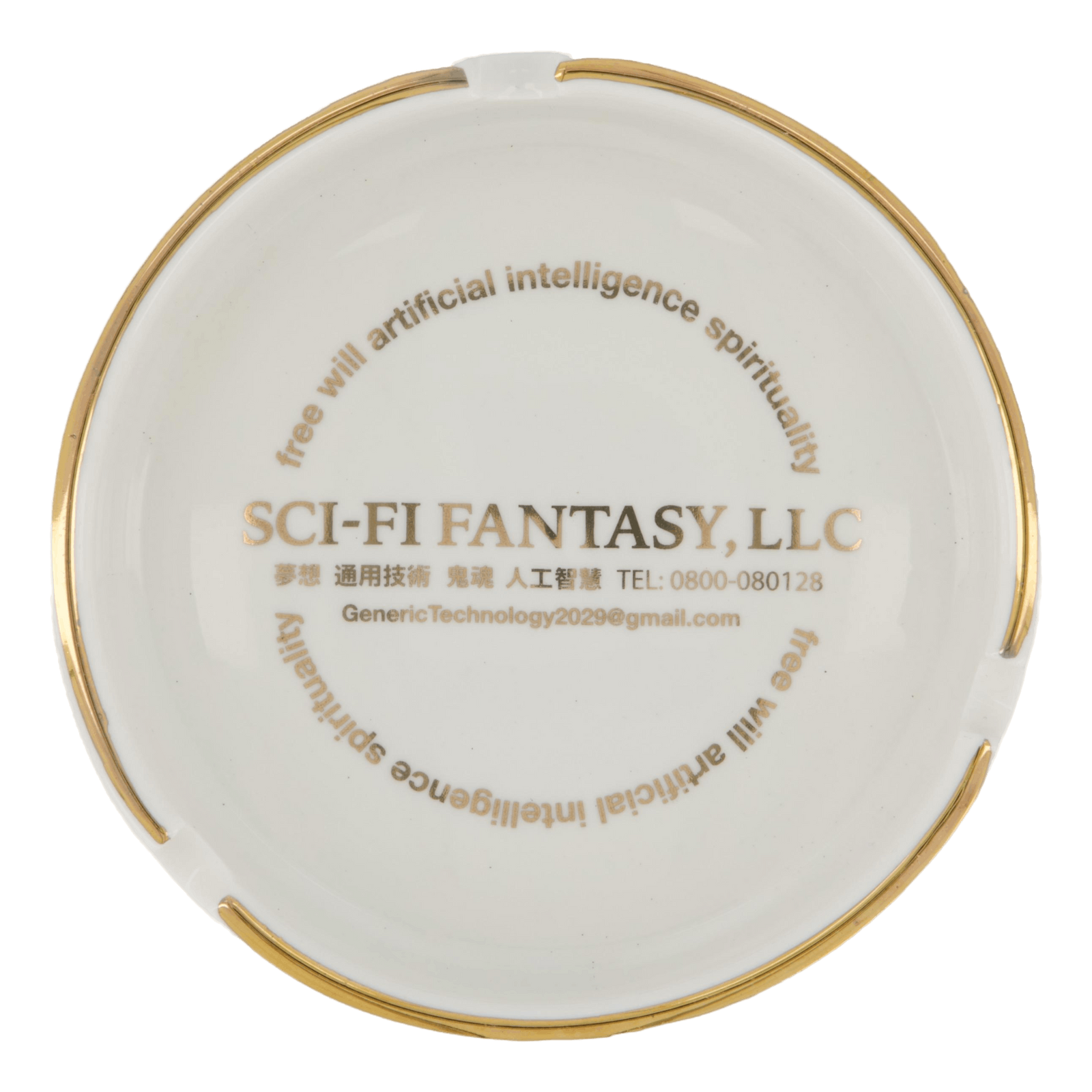 Sc-fi Ashtray White/gold
