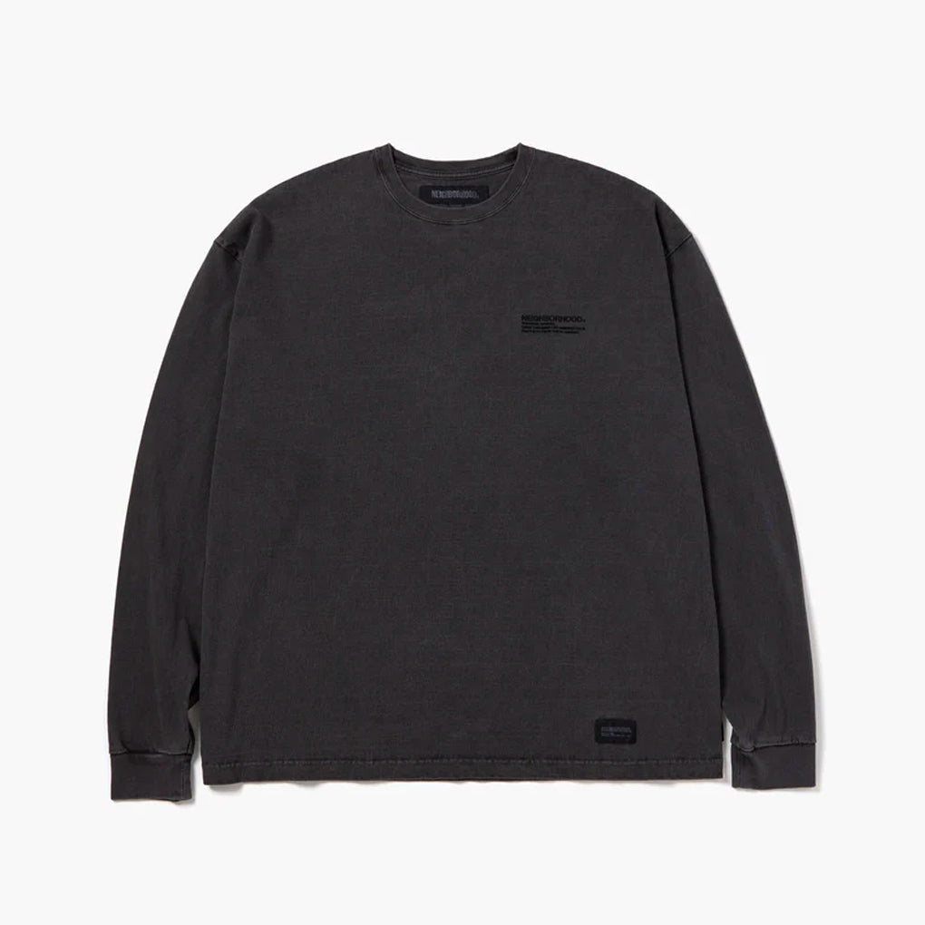 Pigment Dyed Crewneck Ls Black
