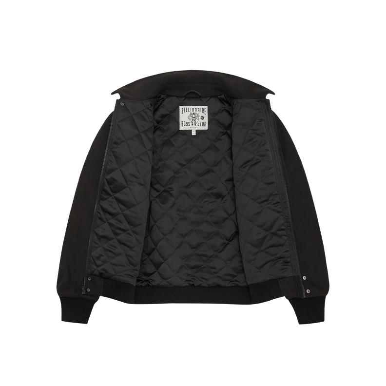 Collared Varsity Jacket Black