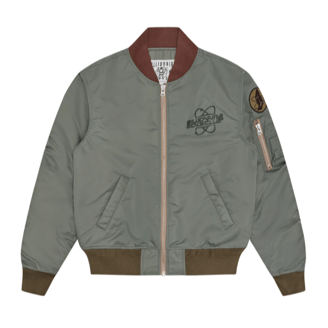 Nylon Shell Bomber Jacket Olive