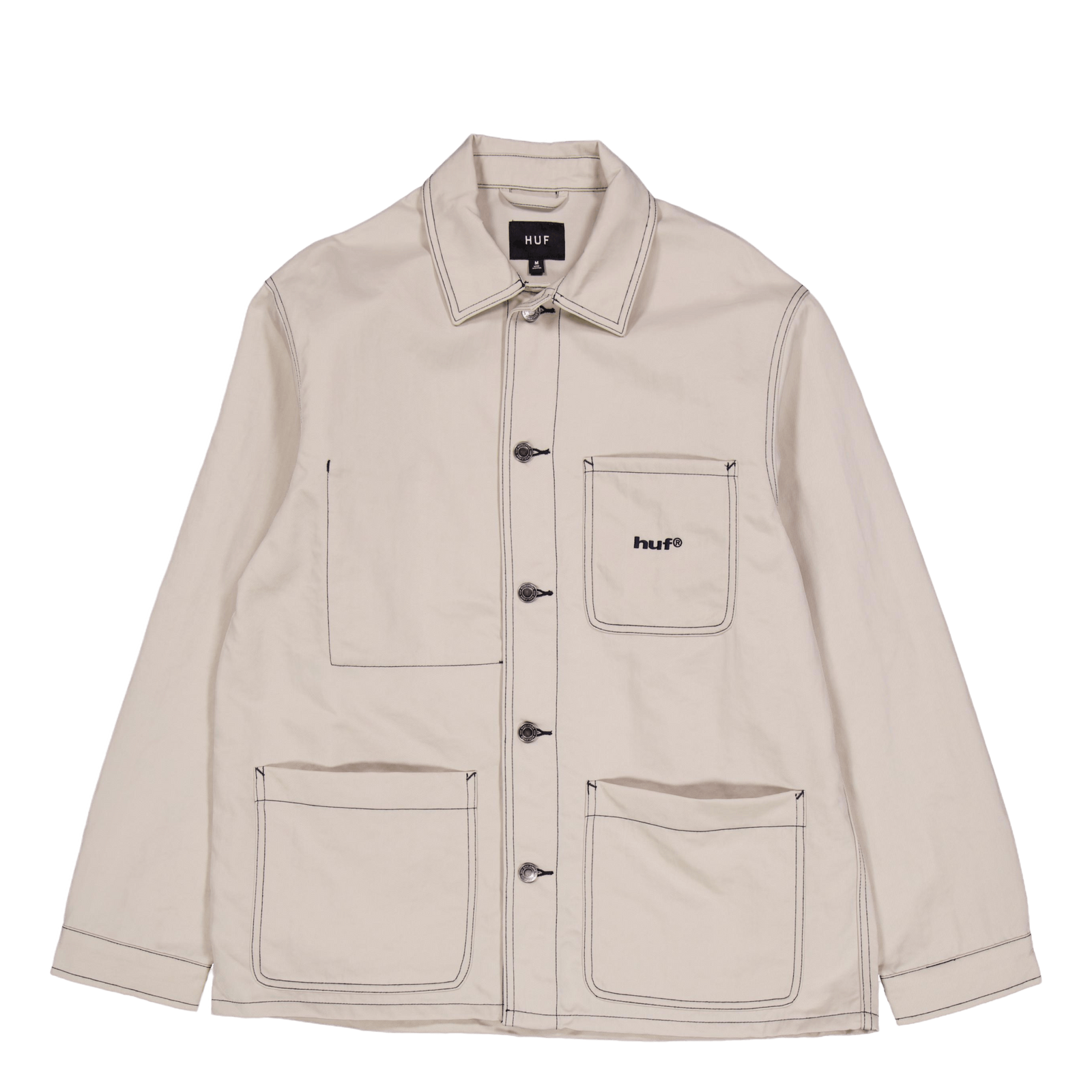 Contrast Nylon Chore Jacket Cream