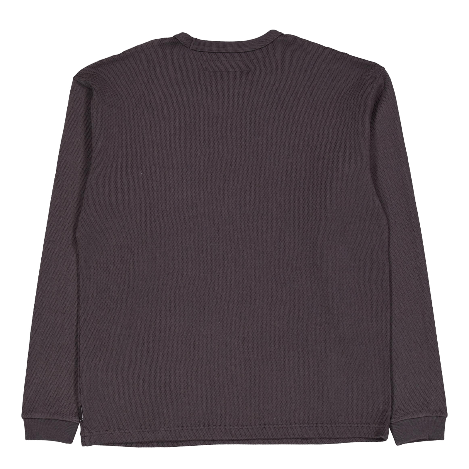 Honeycomb Fabric Crewneck Ls Charcoal