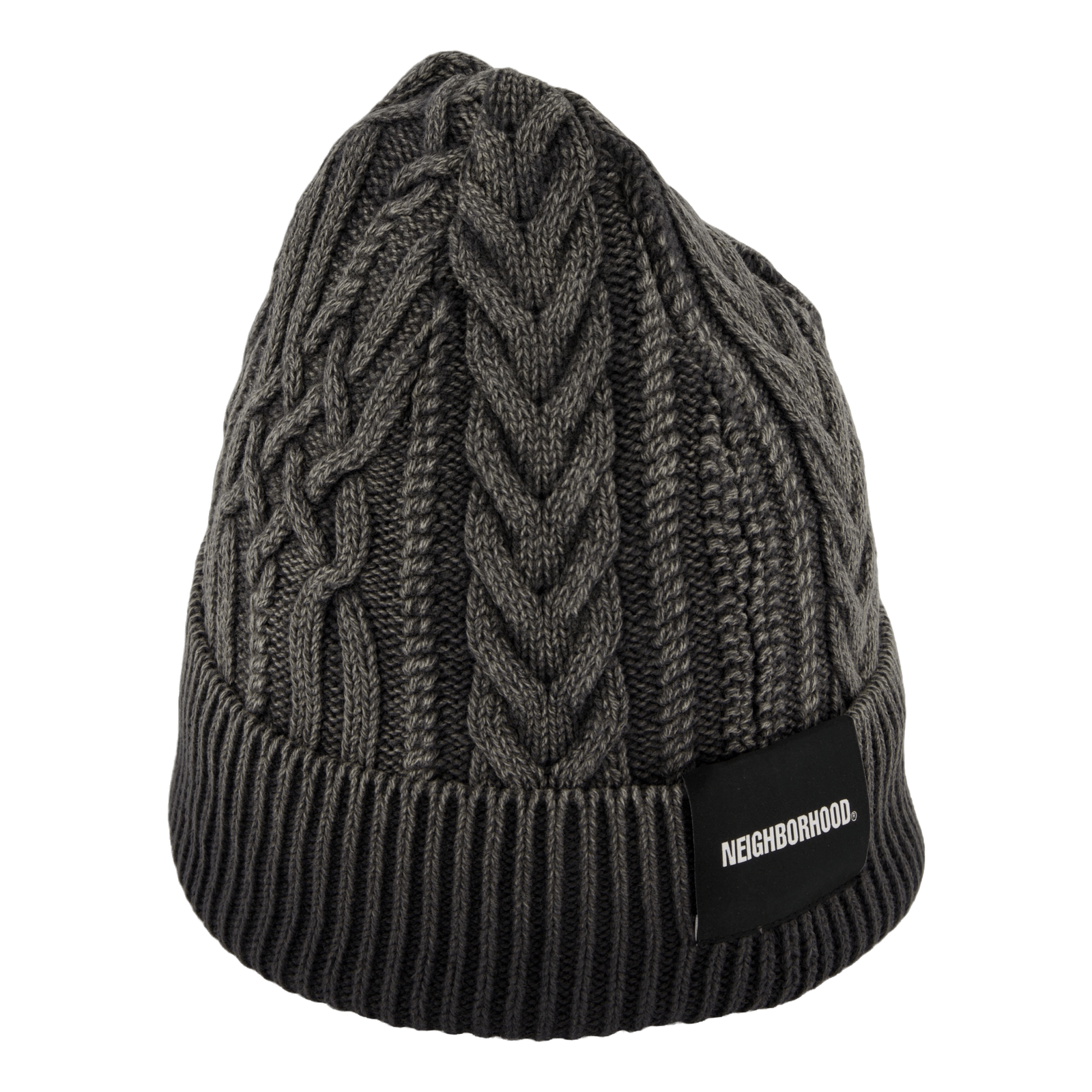 Washed Cable Beanie Black
