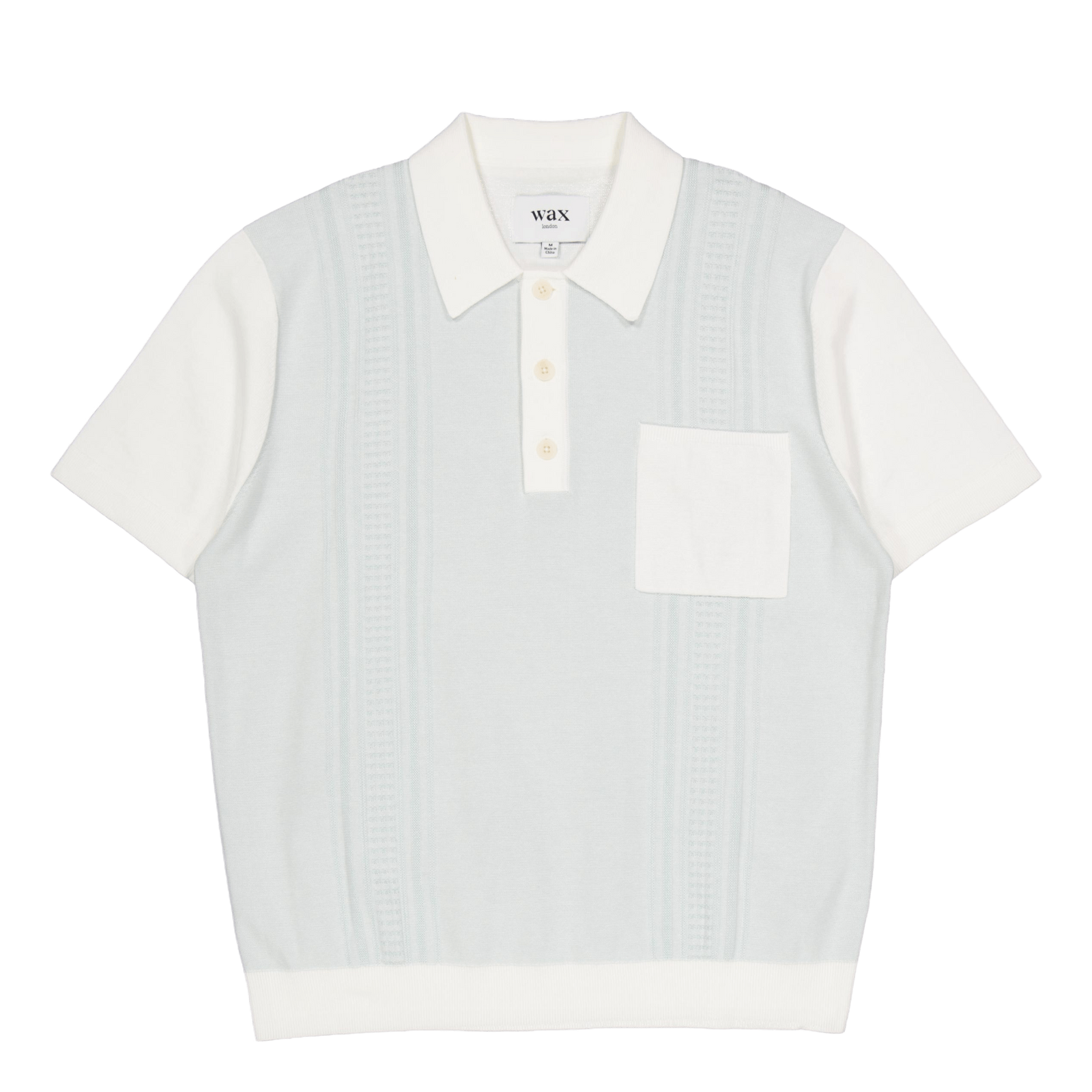 Turin Pocket Polo Pale Blue / Ecru