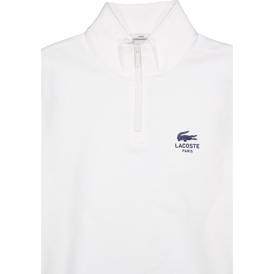 High Neck Zip-up Print Sweatsh White 70v