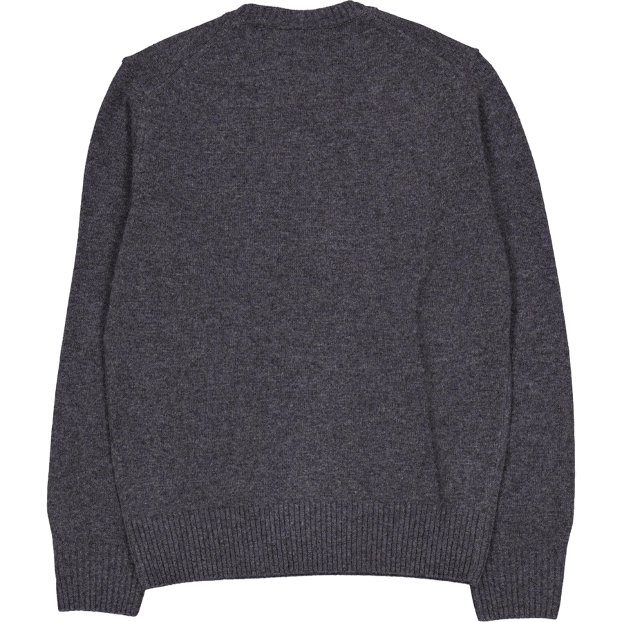 Carded Wool Crew Neck Sweater Heathered Grey